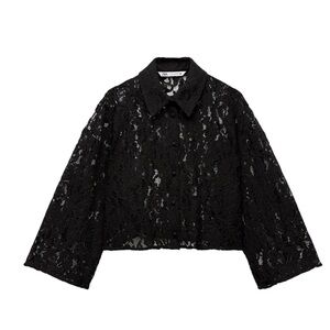 ZARA LACE CROP SHIRT SIZE M NWT
